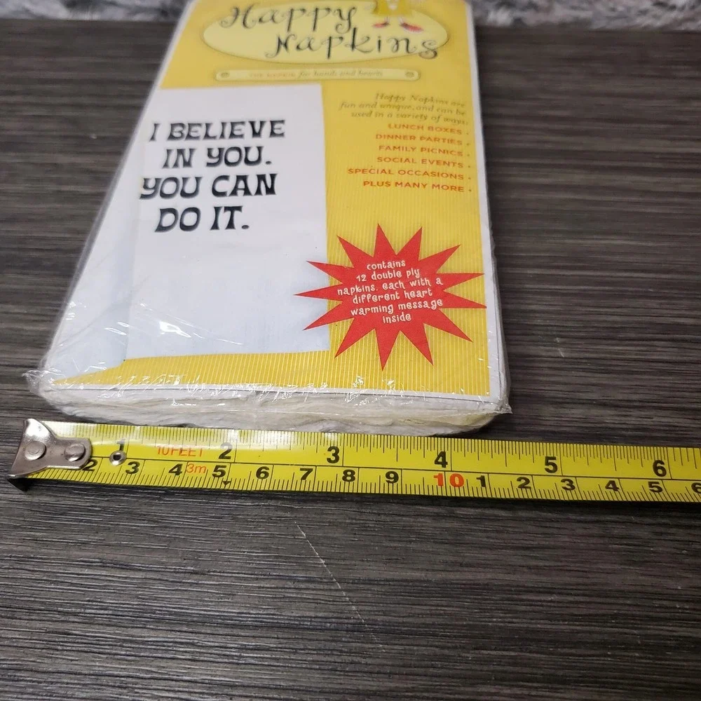 Happy Napkins, 12 Double Ply, Encouragement, Inspiration Lunchbox / Work Notes